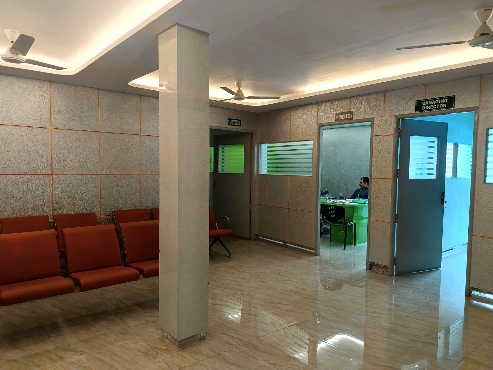 Waiting hall at Mano Lab, Padi, Chennai